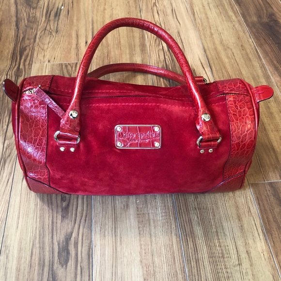 kate spade Handbags - Kate Spade Red Leather & Suede Barrel Bag Purse